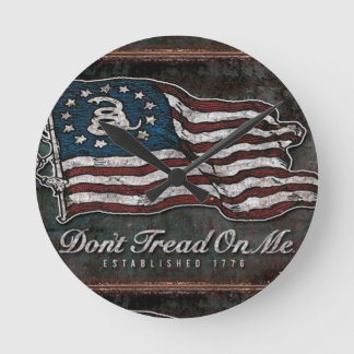 Reloj Redondo Mediano Bandera De Gadsden - Libertad O Muerte