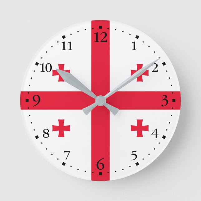 Reloj Redondo Mediano Bandera de Georgia (Anverso)