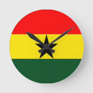 Reloj Redondo Mediano Bandera de Ghana