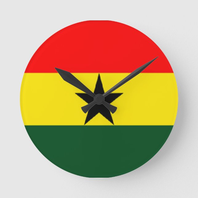 Reloj Redondo Mediano Bandera de Ghana (Anverso)