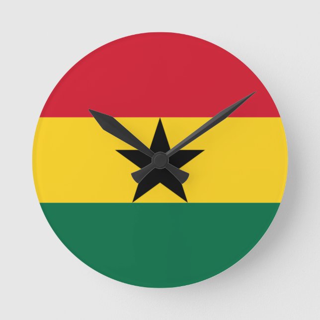 Reloj Redondo Mediano Bandera de Ghana (Anverso)