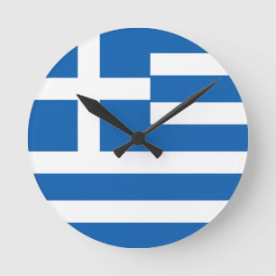 Reloj Redondo Mediano Bandera de Grecia