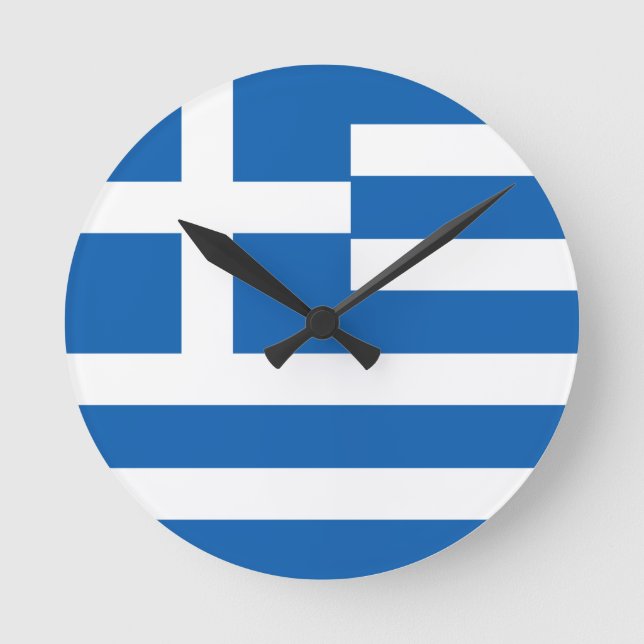 Reloj Redondo Mediano Bandera de Grecia (Anverso)