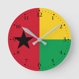 Reloj Redondo Mediano Bandera de Guinea Bissau
