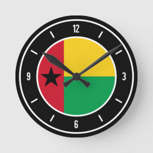 Reloj Redondo Mediano Bandera de Guinea-Bissau