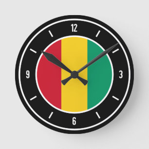 Reloj Redondo Mediano Bandera de Guinea elegante