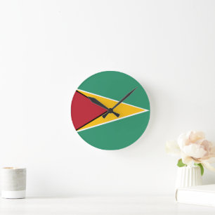 Reloj Redondo Mediano Bandera de Guyana
