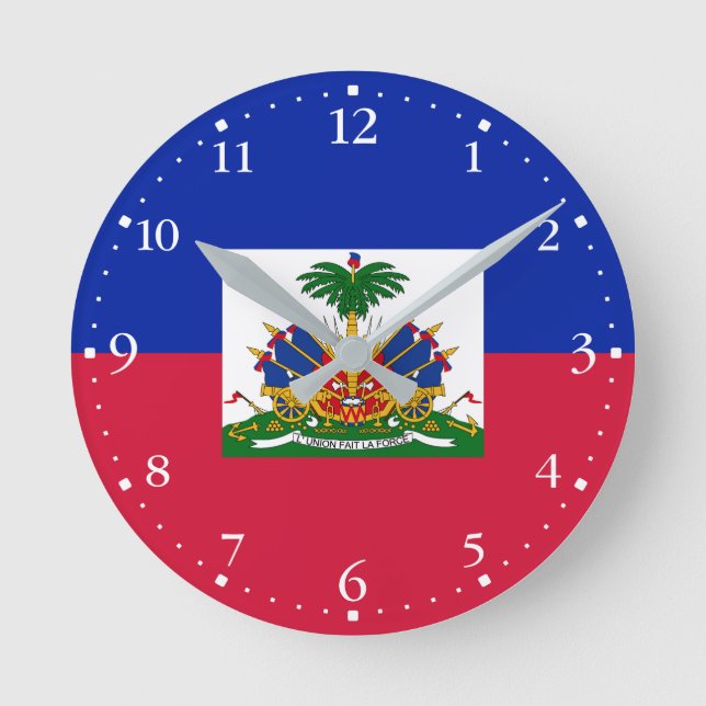 Reloj Redondo Mediano Bandera de Haití (Anverso)