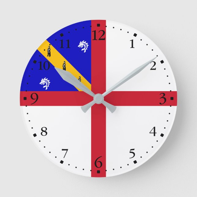Reloj Redondo Mediano Bandera de Herm (Anverso)