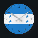 Reloj Redondo Mediano Bandera de Honduras<br><div class="desc">Bandera patriótica de Honduras.</div>