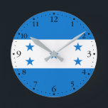 Reloj Redondo Mediano Bandera de Honduras<br><div class="desc">Bandera patriótica de Honduras.</div>