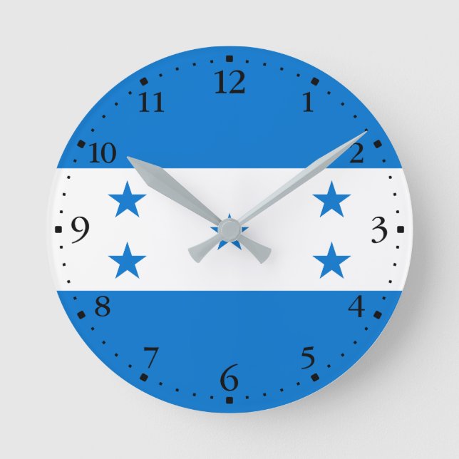 Reloj Redondo Mediano Bandera de Honduras (Anverso)