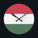 Reloj Redondo Mediano Bandera de Hungría<br><div class="desc">Bandera de Hungría</div>