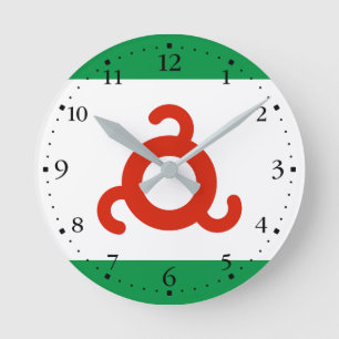 Reloj Redondo Mediano Bandera de Ingusetia