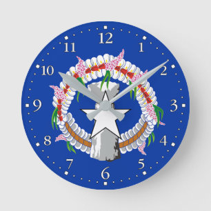 Reloj Redondo Mediano Bandera de Islas Marianas del Norte