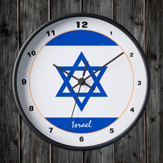 Reloj Redondo Mediano Bandera de Israel, Casa patriótica de Israel / dis (Subido por el creador)