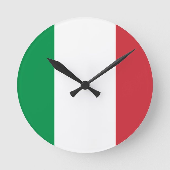 Reloj Redondo Mediano Bandera de Italia (Anverso)