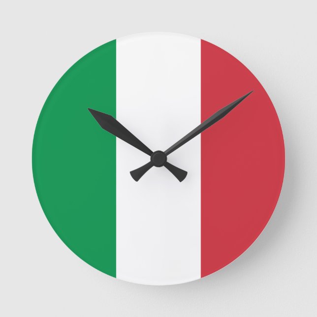 Reloj Redondo Mediano Bandera de Italia (Anverso)
