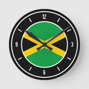 Reloj Redondo Mediano Bandera de Jamaica elegante
