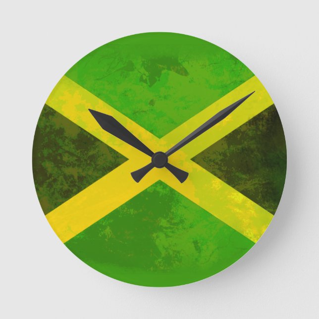 Reloj Redondo Mediano bandera de Jamaica - raíces del reggae (Anverso)