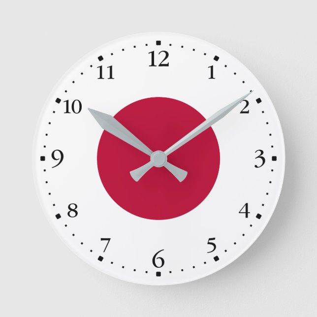 Reloj Redondo Mediano Bandera de Japón (Anverso)