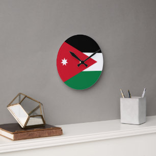 Reloj Redondo Mediano Bandera de Jordania