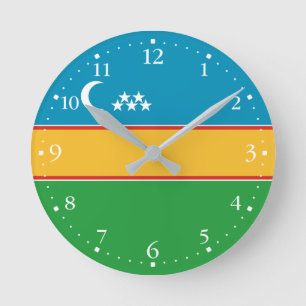 Reloj Redondo Mediano Bandera de Karakalpakistán