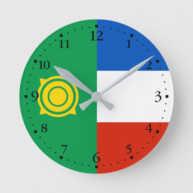 Reloj Redondo Mediano Bandera de Khakasia (Anverso)