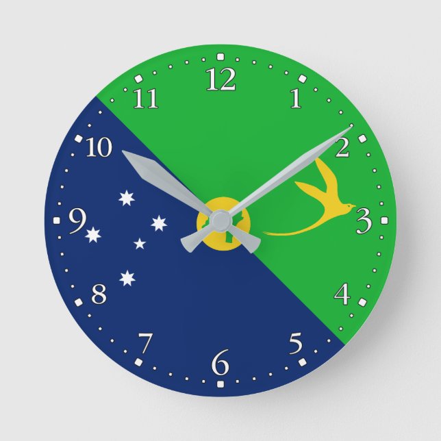 Reloj Redondo Mediano Bandera de la Isla de Navidad (Anverso)