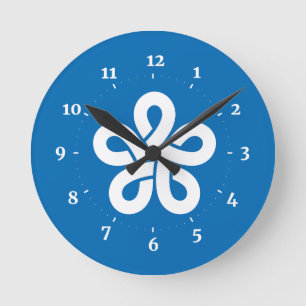 Reloj Redondo Mediano Bandera de la prefectura de Fukuoka, Japón