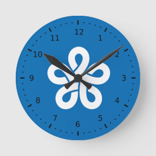 Reloj Redondo Mediano Bandera de la prefectura de Fukuoka, Japón