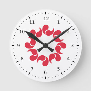 Reloj Redondo Mediano Bandera de la prefectura de Saitama, Japón