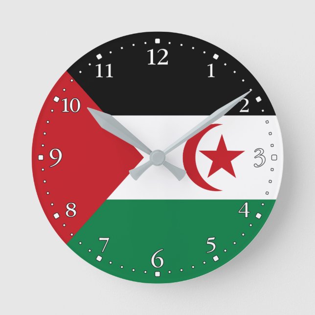 Reloj Redondo Mediano Bandera de la República Árabe Saharaui Democrática (Anverso)