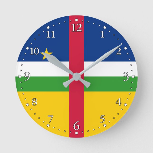Reloj Redondo Mediano Bandera de la República Centroafricana (Anverso)
