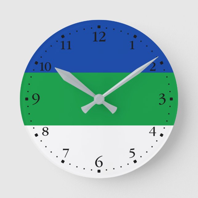 Reloj Redondo Mediano Bandera de la República de Komi (Anverso)