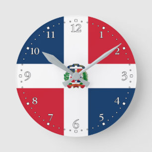 Reloj Redondo Mediano Bandera de la República Dominicana