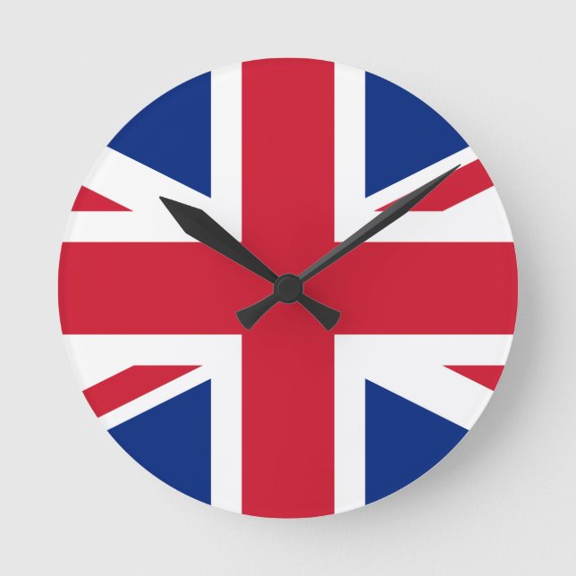 Reloj Redondo Mediano Bandera de la Unión Británica del Reino Unido (Anverso)