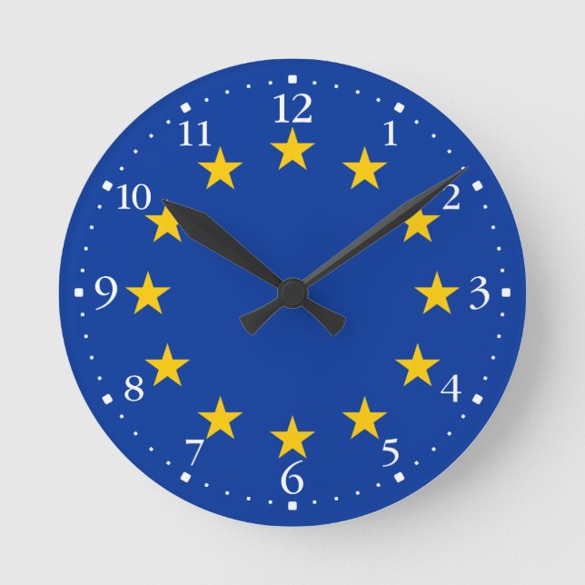 Reloj Redondo Mediano Bandera de la Unión Europea (Anverso)