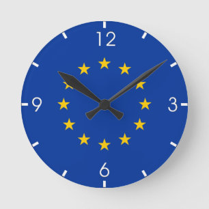 Reloj Redondo Mediano Bandera de la Unión Europea (UE) (Europa)