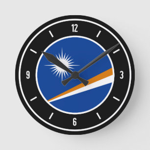 Reloj Redondo Mediano Bandera de las Islas Marshall elegante