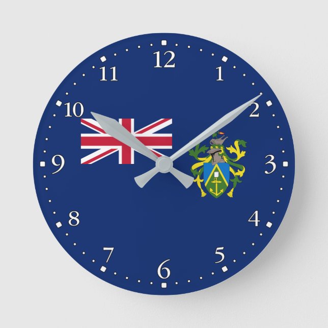Reloj Redondo Mediano Bandera de las Islas Pitcairn (Anverso)