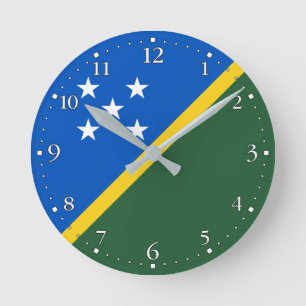 Reloj Redondo Mediano Bandera de las Islas Salomón