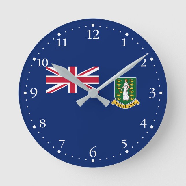 Reloj Redondo Mediano Bandera de las Islas Vírgenes Británicas (Anverso)