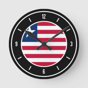 Reloj Redondo Mediano Bandera de Liberia elegante