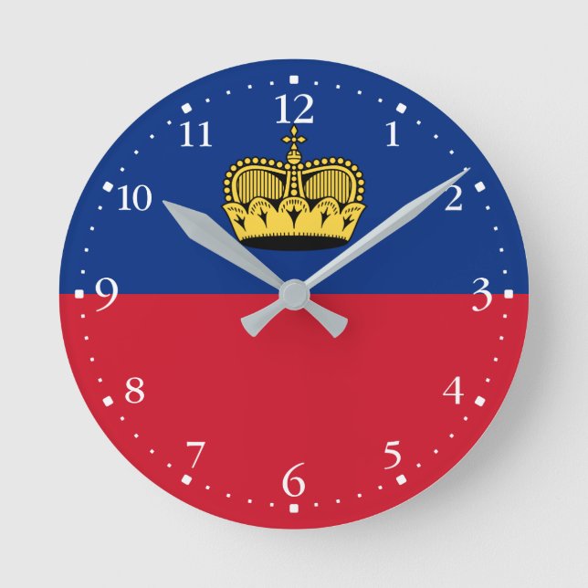 Reloj Redondo Mediano Bandera de Liechtenstein (Anverso)
