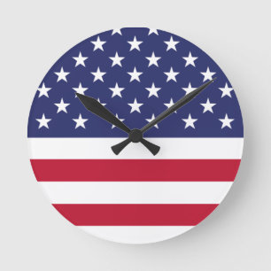 Reloj Redondo Mediano Bandera de los Estados Unidos