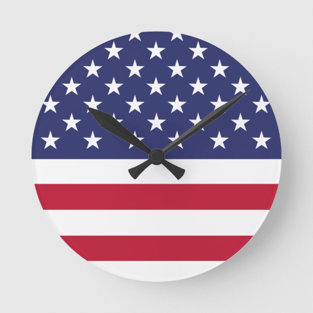 Reloj Redondo Mediano Bandera de los Estados Unidos (Anverso)