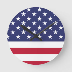 Reloj Redondo Mediano Bandera de los Estados Unidos de América