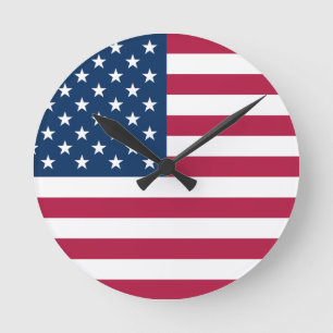 Reloj Redondo Mediano bandera de los Estados Unidos de América patriótic