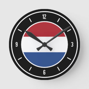Reloj Redondo Mediano Bandera de los Países Bajos elegante